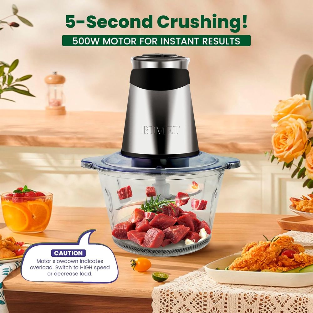 500W Meat Grinder 2x8-Cup Bowl - огляд і ціна Veggie Chopper Cup